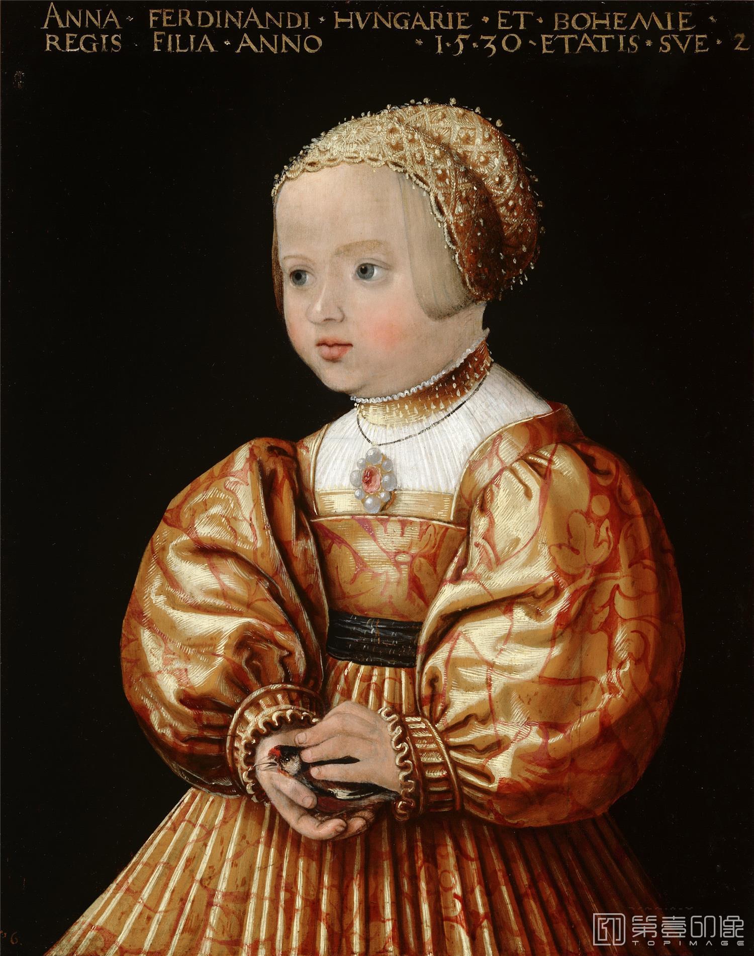 油画-荷兰莫瑞斯泰皇家美术馆Jacob Seisenegger - Portrait of Anna of Austria-279
